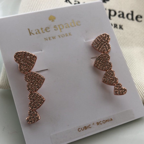 Kate Spade Yours Truly rose gold ear crawlers - Picture 2 of 3
